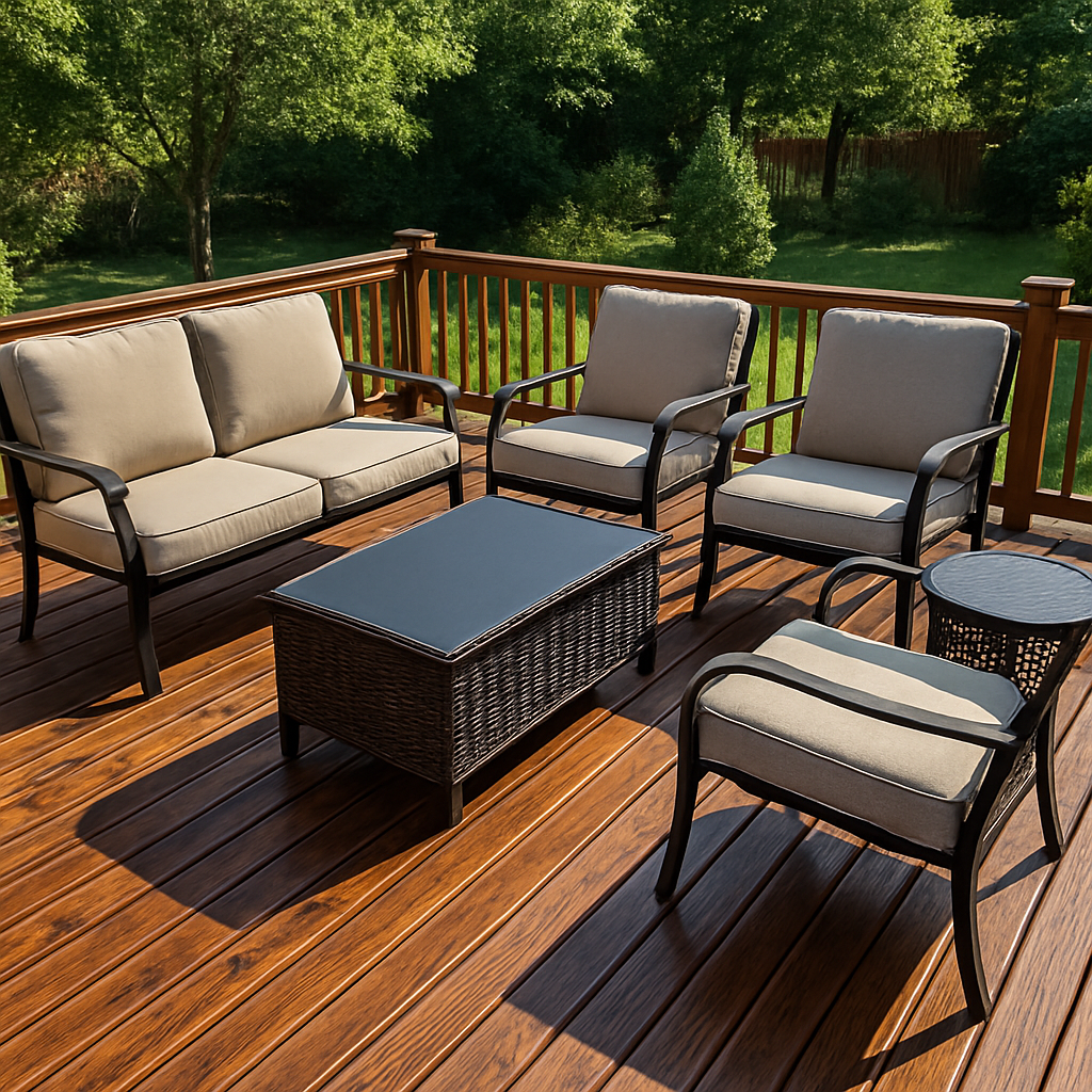 restored wood deck stain